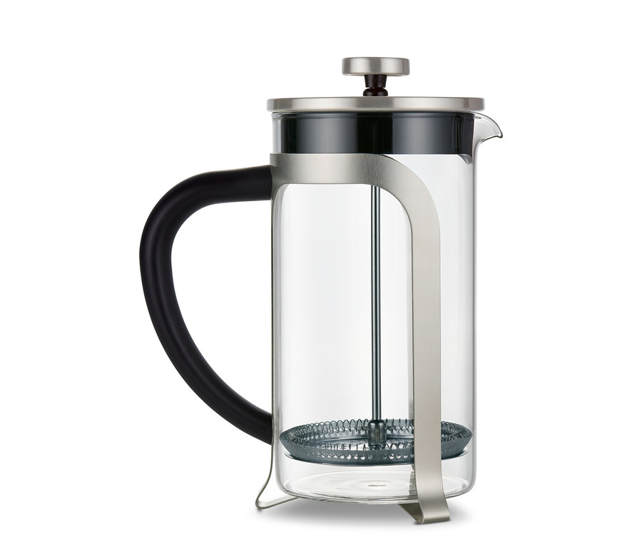 Cafetière à piston argentée 800 ml, 6 tasses.