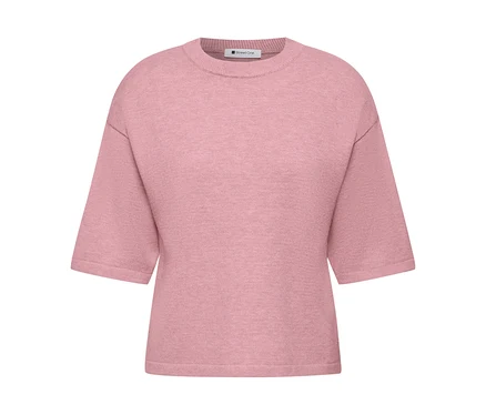 Pull en maille rose Street One à manches 3/4 et col rond.