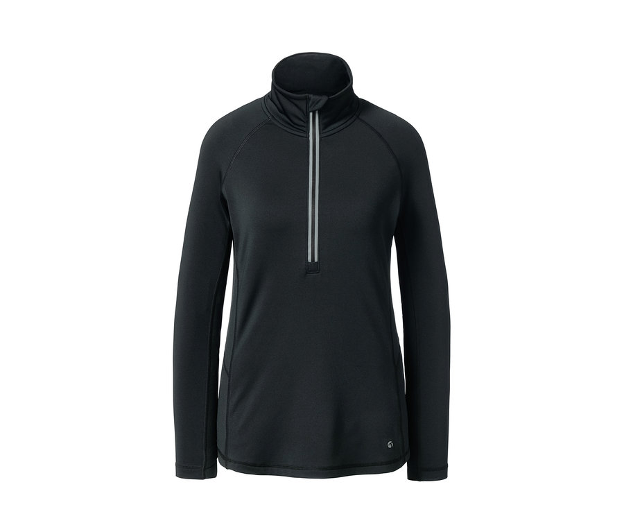 T-shirt fonctionnel thermique à manches longues anthracite avec fermeture éclair.