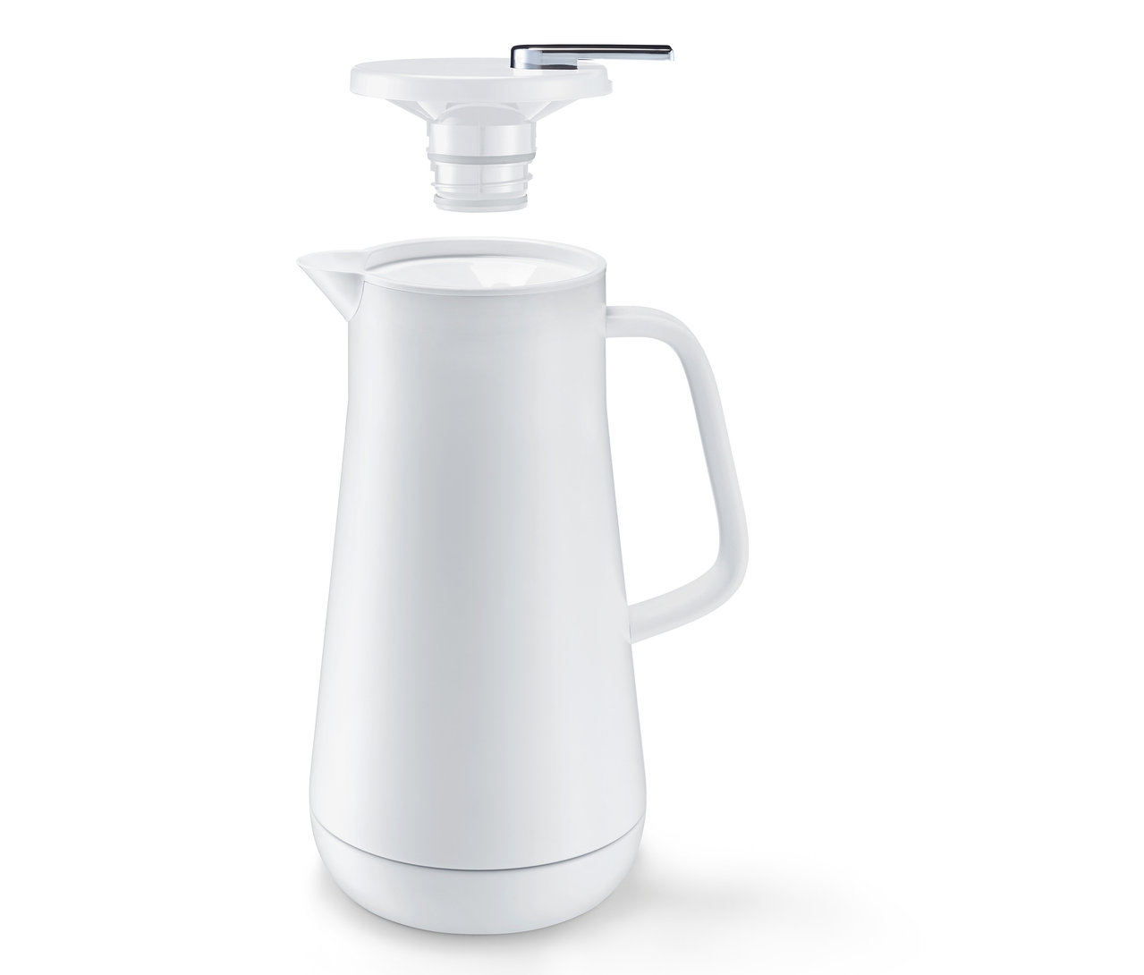 Bouteille thermos blanche, 1 l, avec couvercle séparé.