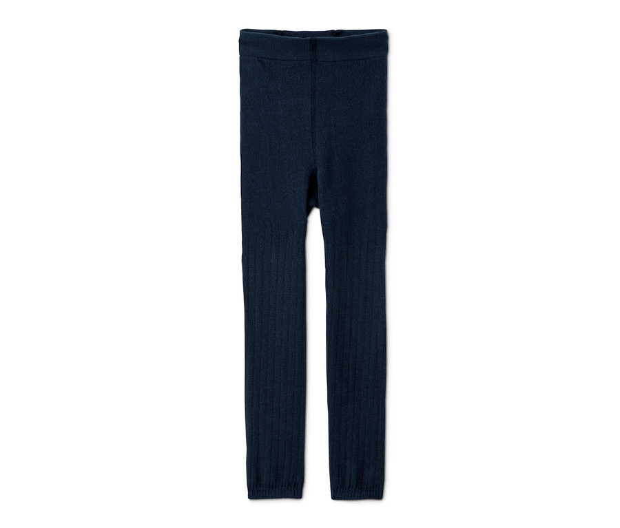 Un legging en maille bleu marine.