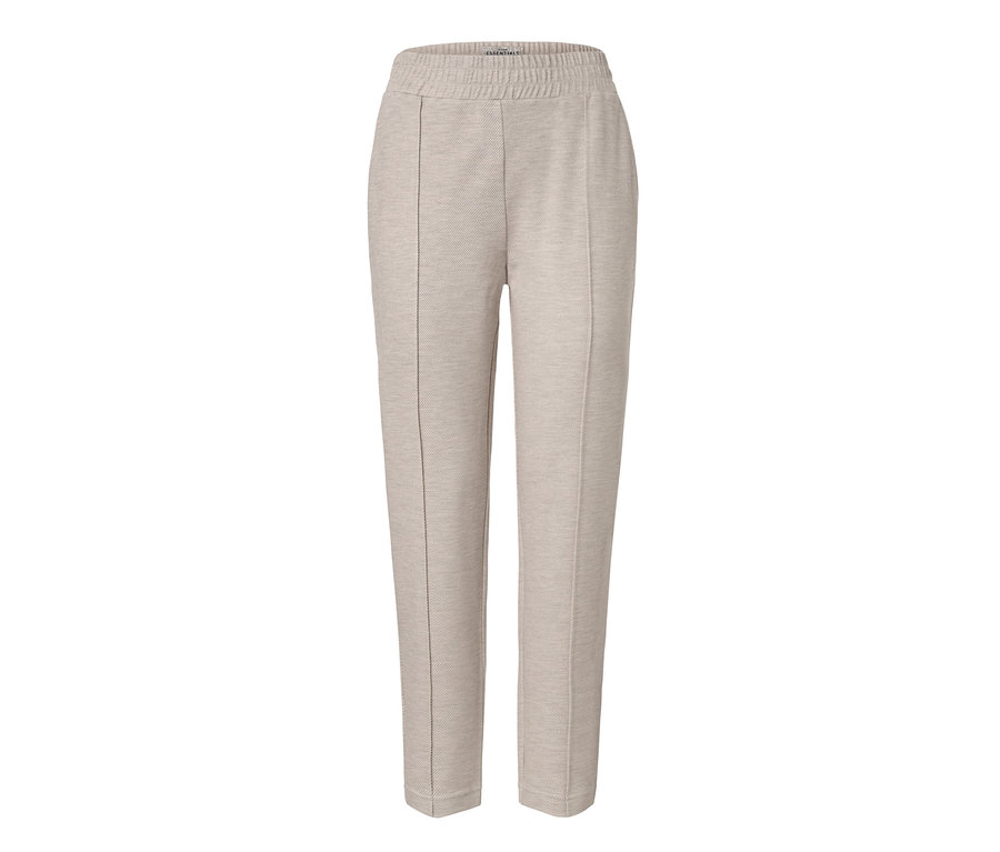 Pantalon de jogging beige chiné avec nervure.