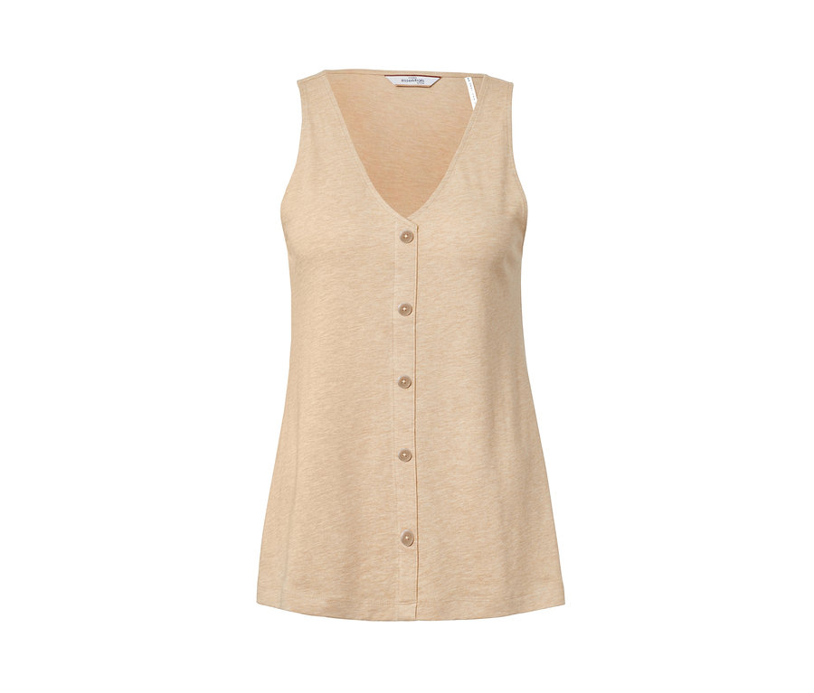 Haut beige avec patte de boutonnage.