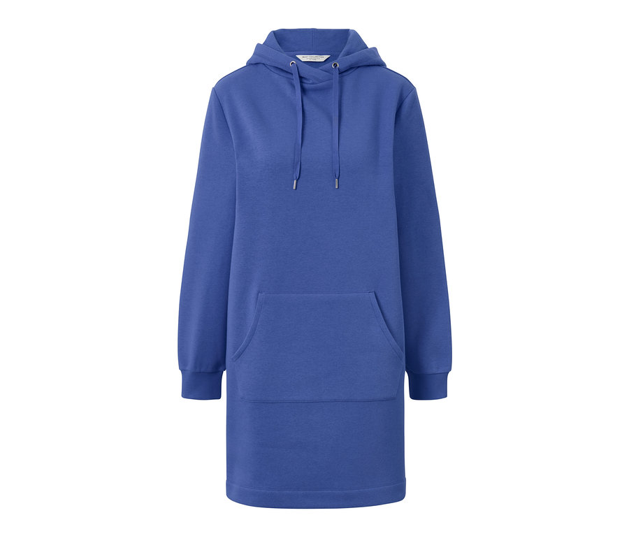 Robe d’intérieur bleu avec capuche et poche.