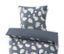 Parure de lit bleu foncé en microfibre avec motif floral.