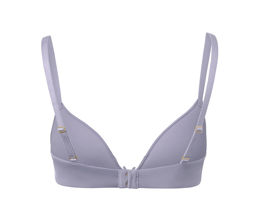 Vue arrière d'un soutien-gorge à coques souples violet.