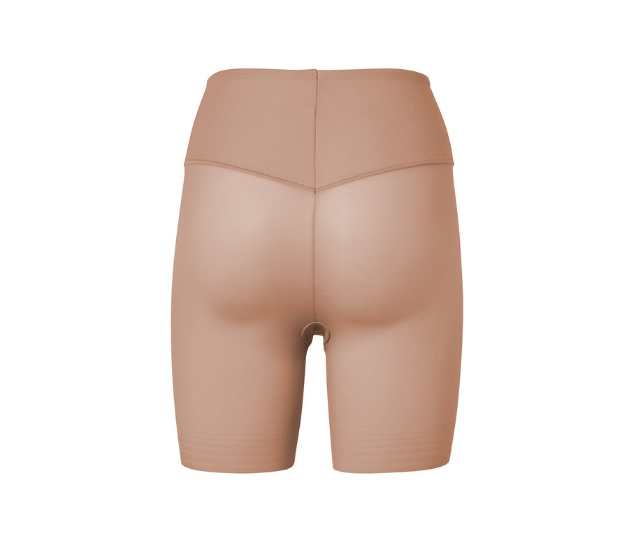 Vue arrière d'un short « Shaping » beige.