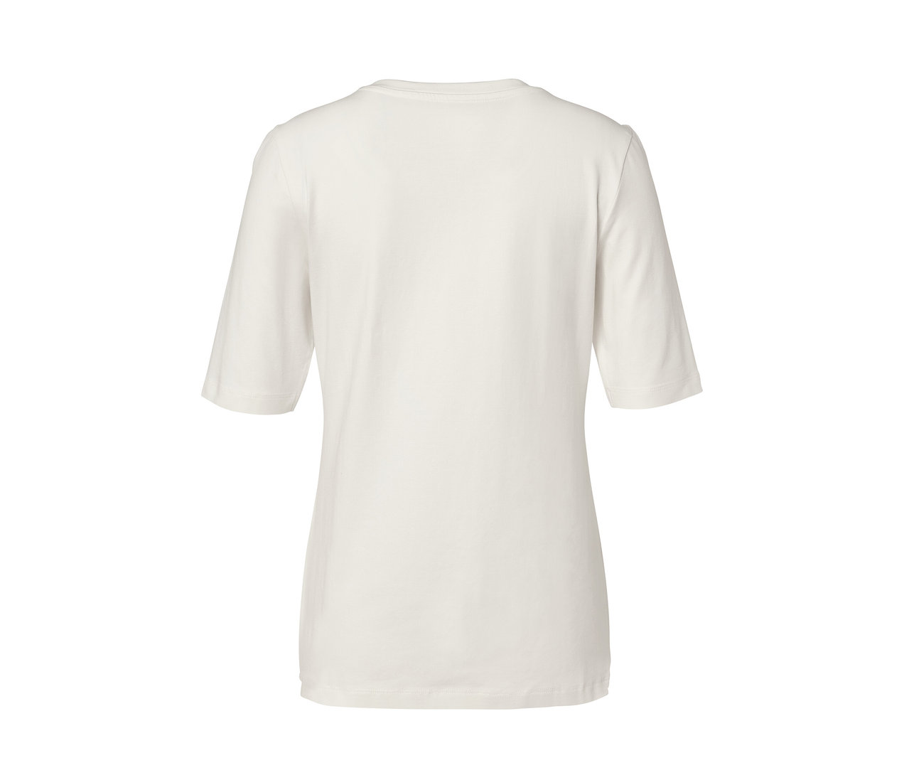 T-shirt demi-manches crème.