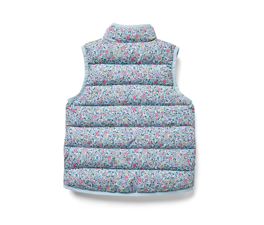 Gilet sans manches matelassé pour enfant, à fleurs.