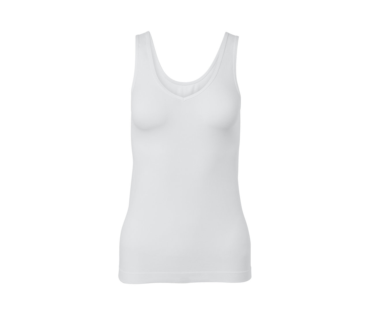 Maillot de corps sans coutures blanc avec encolure en V.