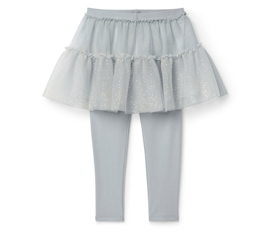 Leggings bleus avec jupe tutu.