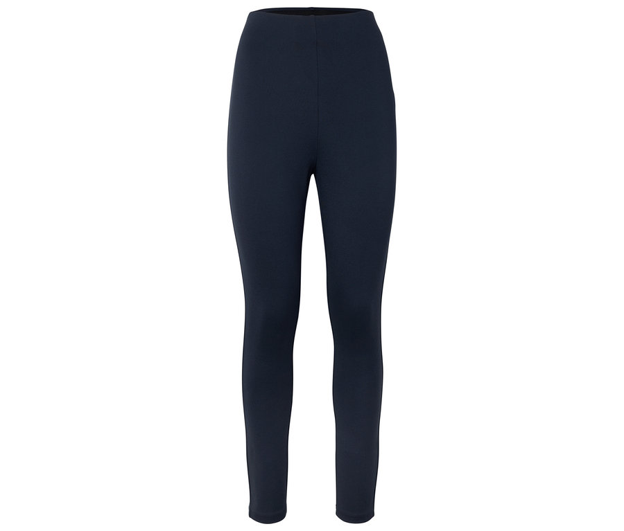 Leggings bleu foncé sur fond blanc.