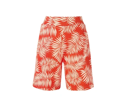Un short rouge en jersey imprimé.