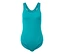 Maillot de bain de sport turquoise sur fond blanc.