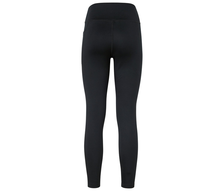 Vue détaillée de l'arrière d'un legging noir.