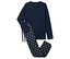 Ensemble de pyjama bleu marine à manches longues et pantalon à motif teckel.
