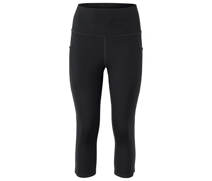 Legging capri noir taille haute.