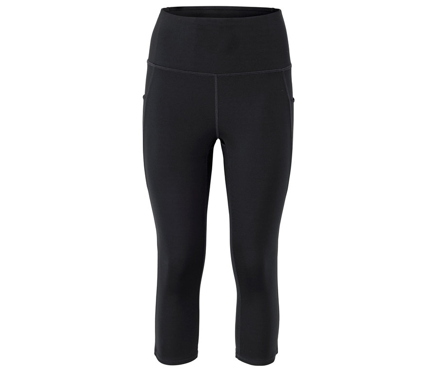 Legging capri noir taille haute.