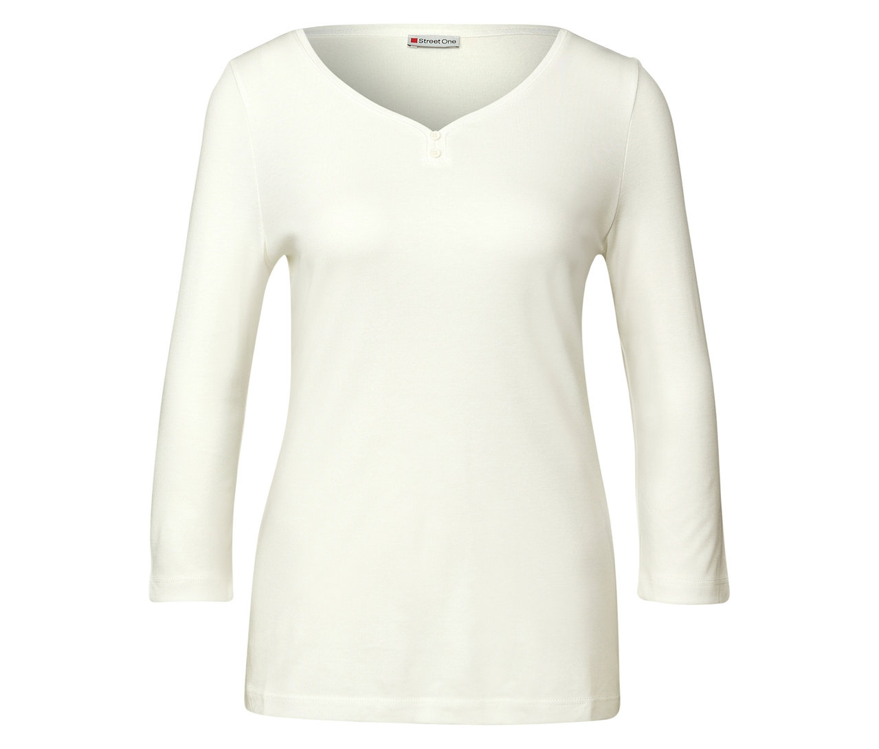 Maillot 3/4 blanc avec détail bouton Street One.