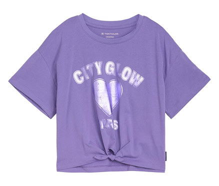 T-shirt pour enfant Tom Tailor avec imprimé et détail de nœuds, vervain lilac