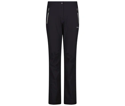 Pantalon long bleu foncé avec poches zippées.