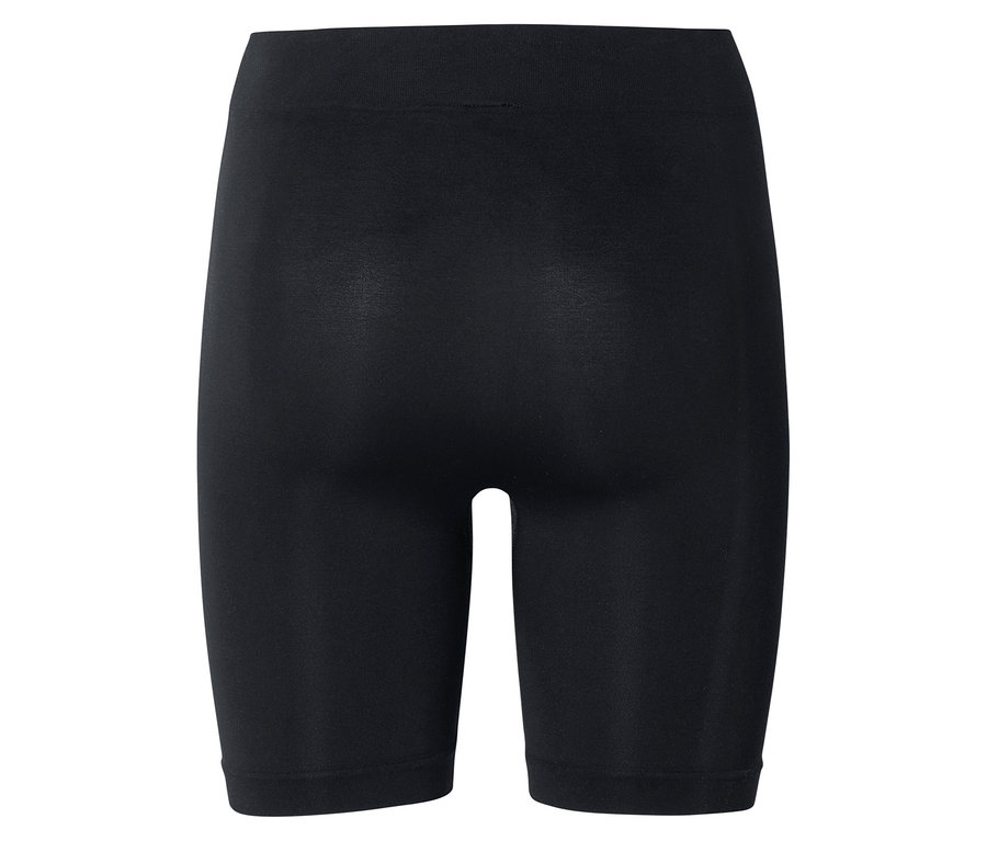 Vue arrière d'un legging court noir à taille haute.