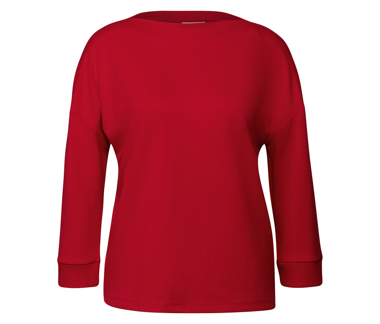 T-shirt rouge avec détails côtelés Street One.