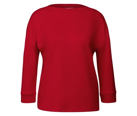 T-shirt rouge avec détails côtelés Street One.