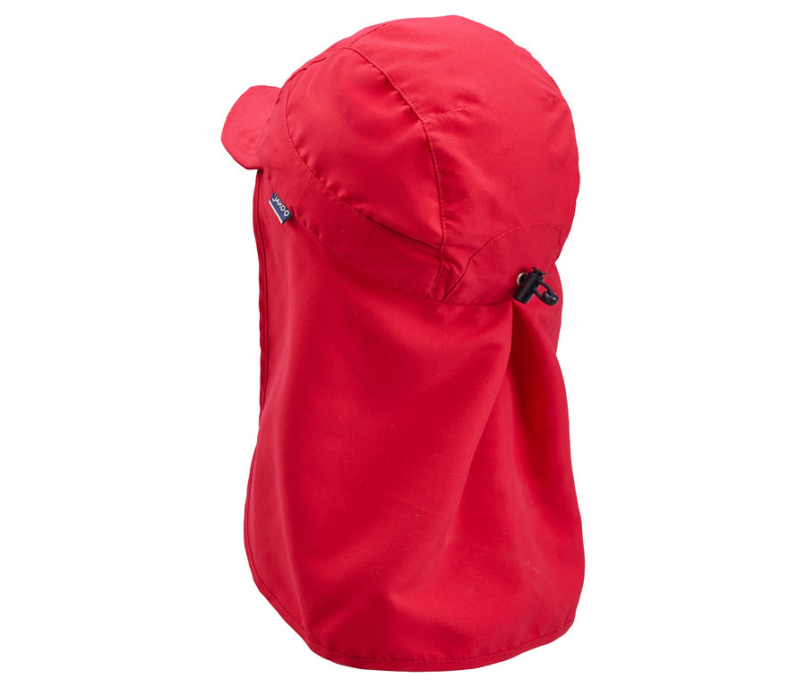 Gros plan sur la casquette JAKO-O avec protège-nuque, raisin.