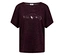 T-shirt bordeaux avec encolure ras du cou et imprimé argenté "DREAMS VIVID".