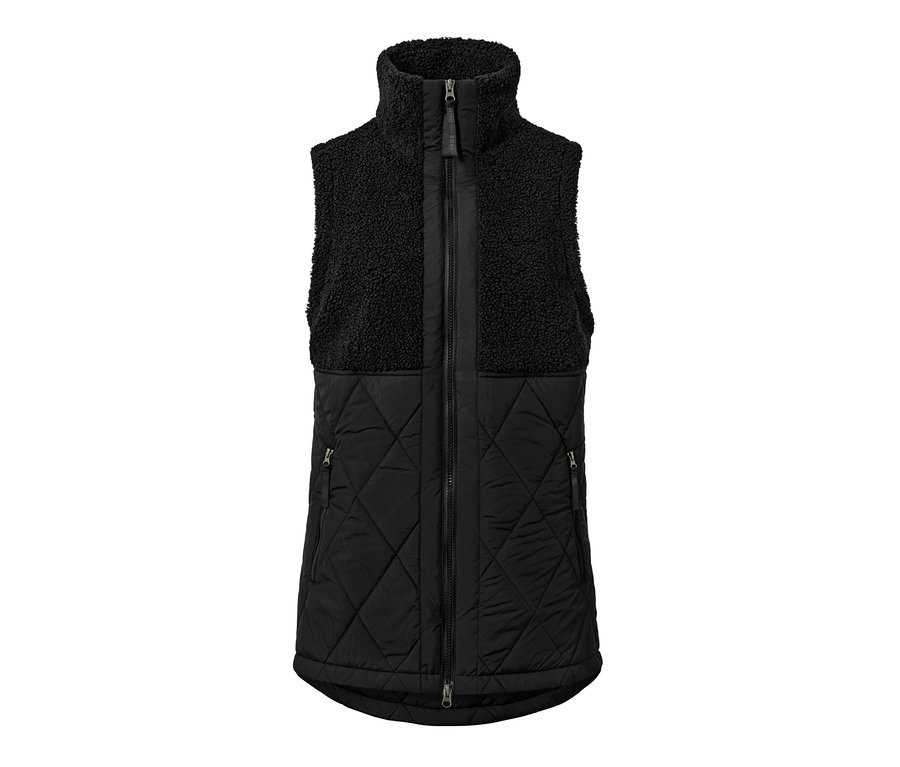 Veste matelassée en peluche noire.