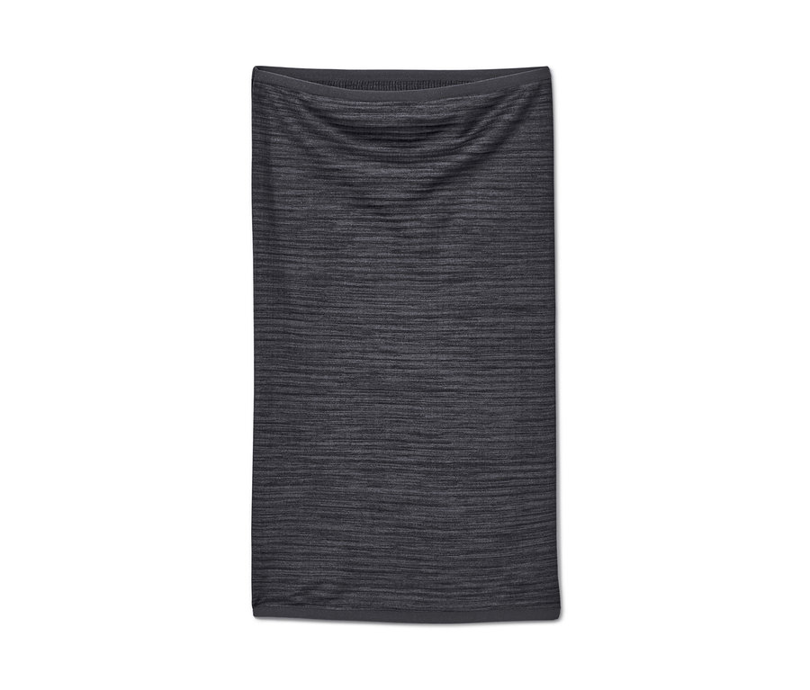 Un foulard multifonction anthracite sur fond blanc.
