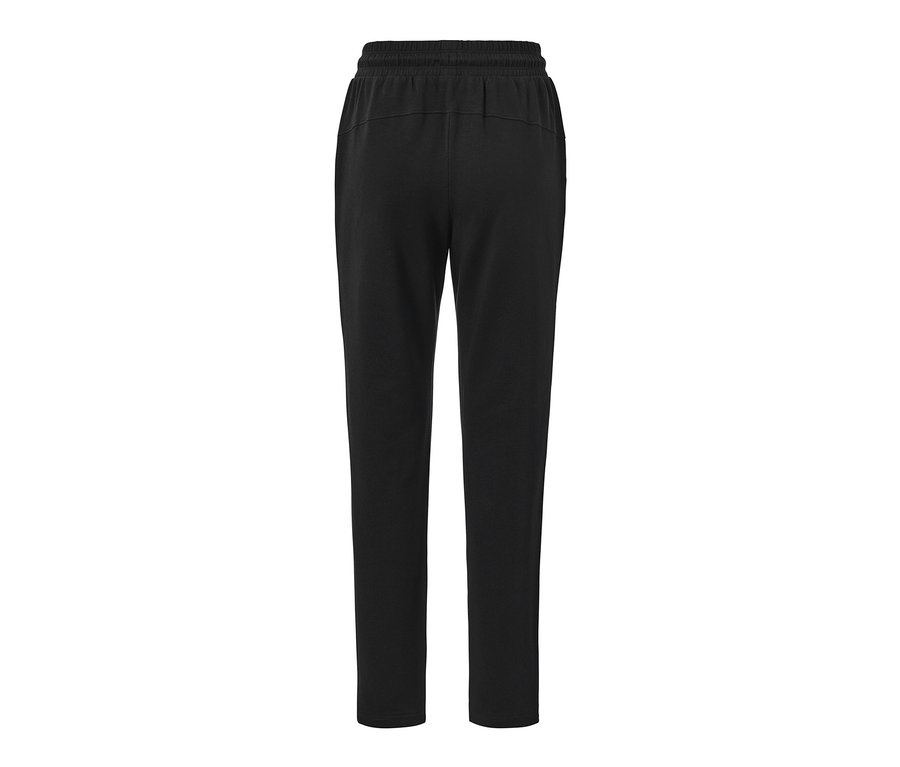 Vue détaillée de dos d'un pantalon de jogging noir.