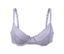 Soutien-gorge à armatures violet avec de la dentelle.