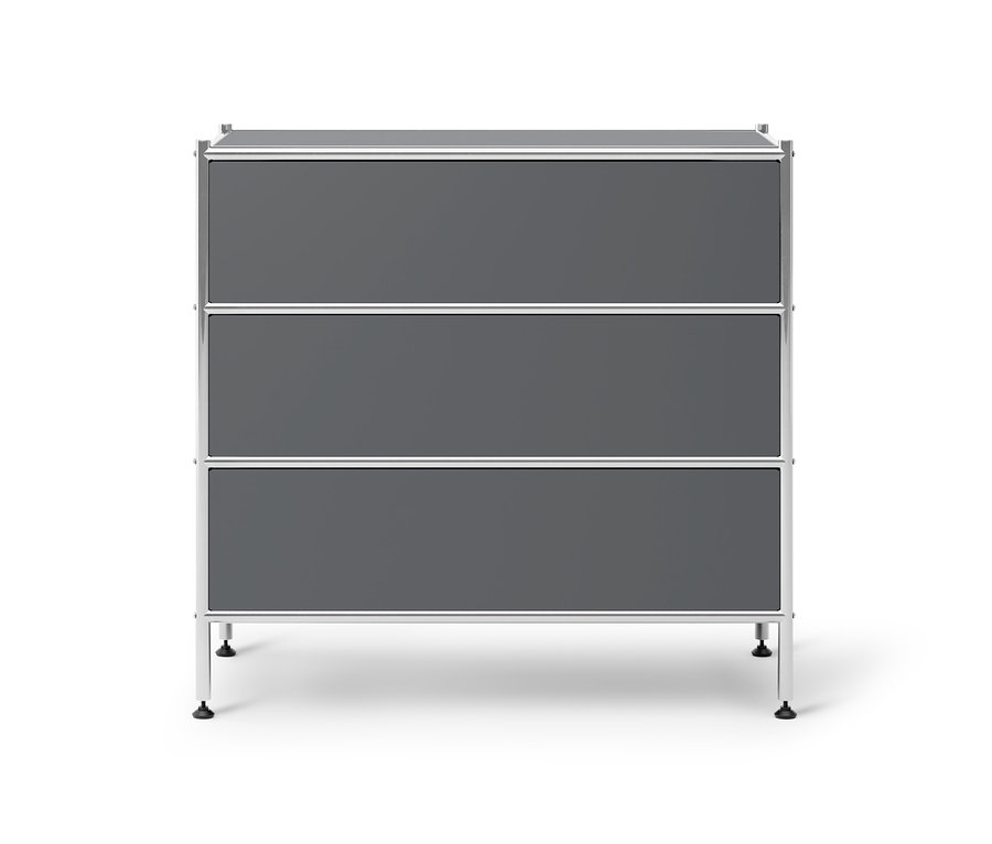 Commode en métal gris « CN3 » avec 3 tiroirs.