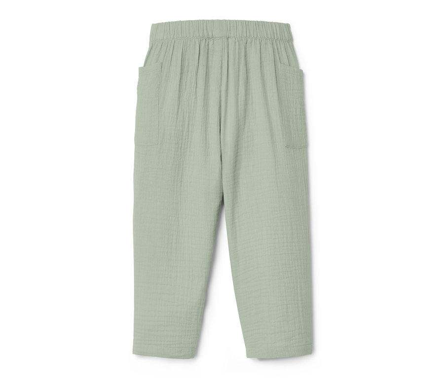 Pantalon premium pour enfant vert clair avec poches.