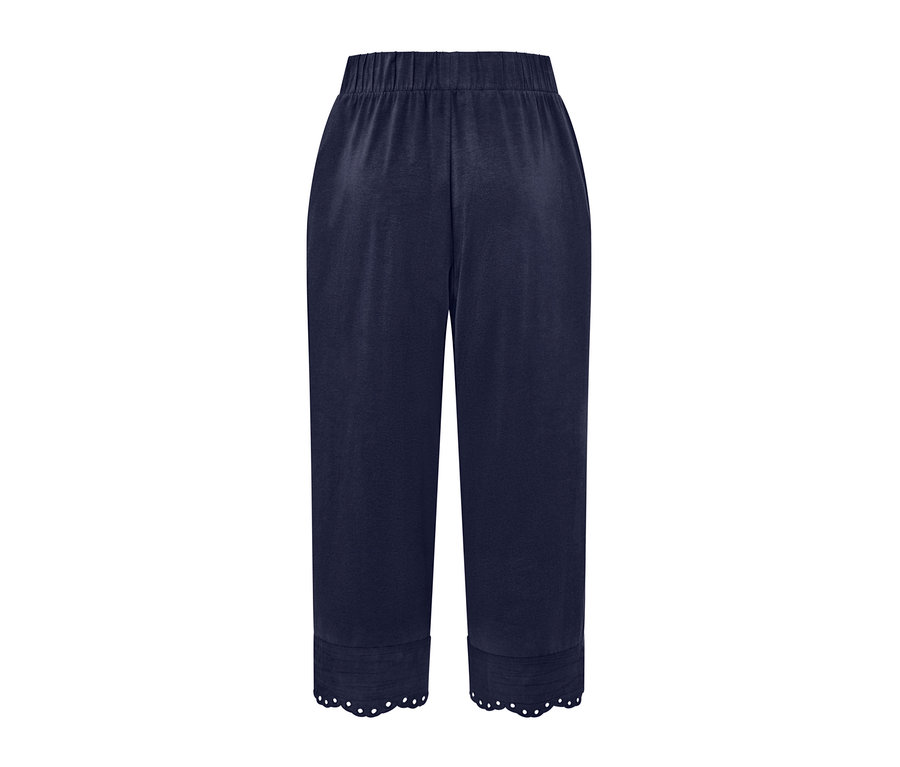 Jupe-culotte marine avec broderie.