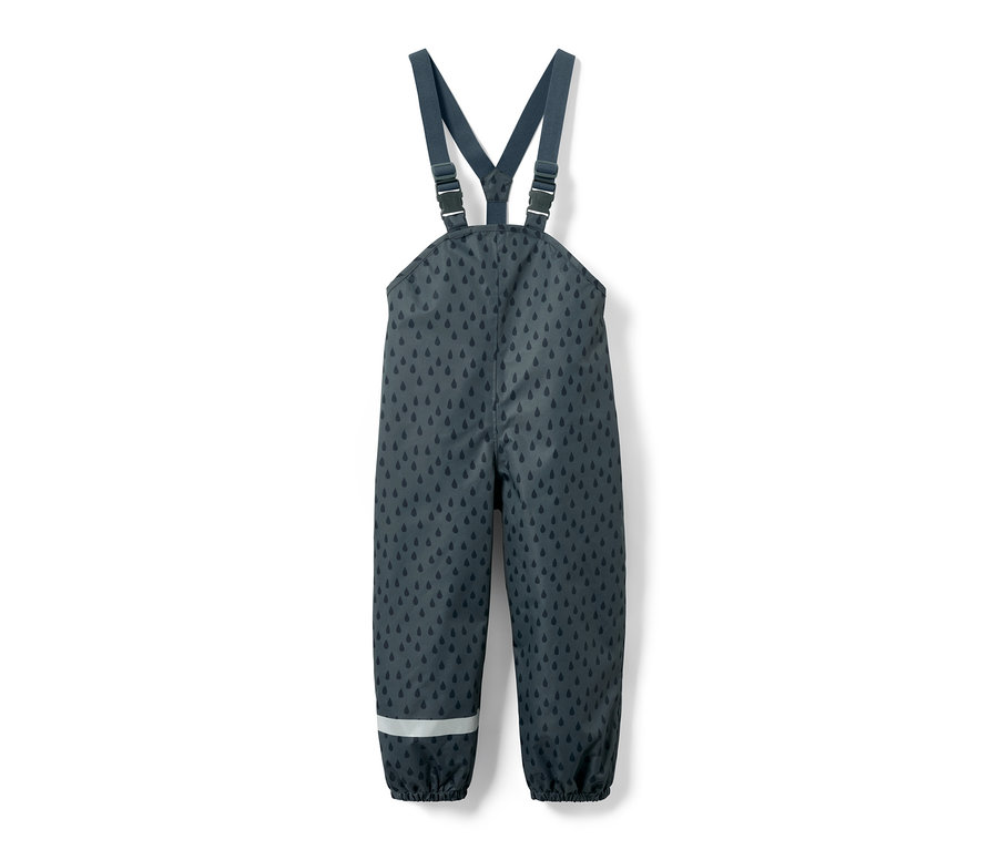 Pantalon imperméable pour tout petit, bleu ardoise avec motif de gouttes.