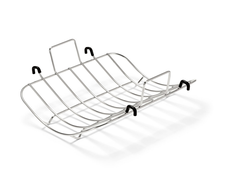 Rôtissoire XL en acier inoxydable avec gril.