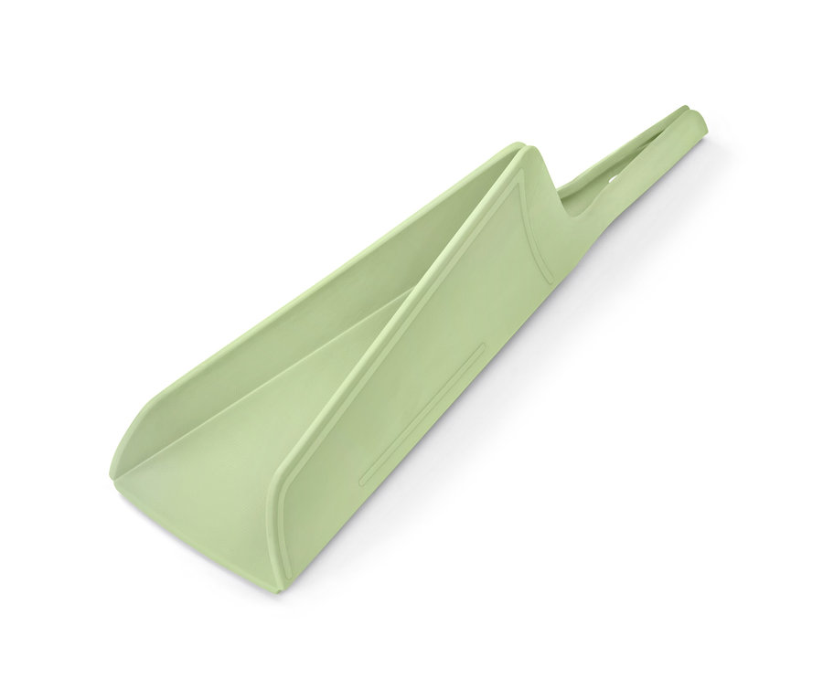 Une planche à découper pliable verte sur fond blanc.