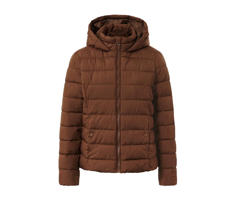 Veste matelassée à capuche, cognac.