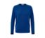 Pull en mérinos bleu.