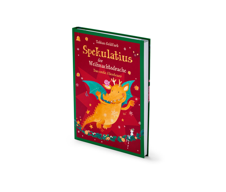 Le livre «
Spekulatius, der Weihnachtsdrache
» est posé sur la table.