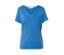 T-shirt bleu cobalt avec soufflet.