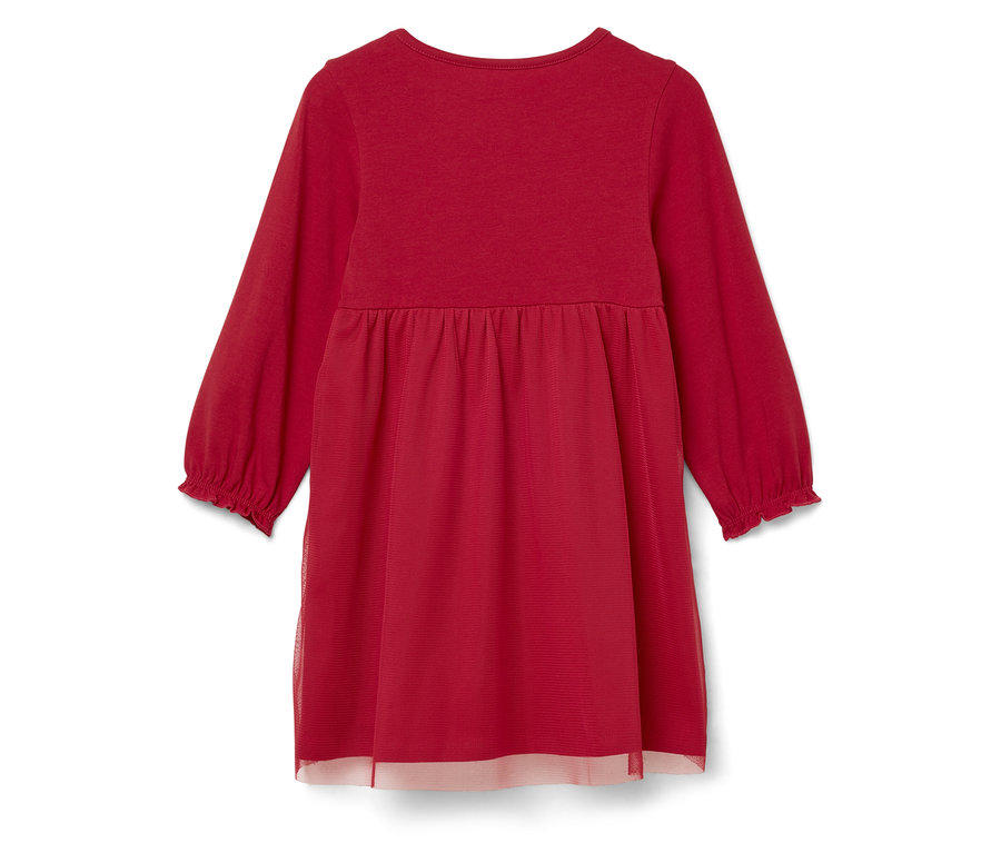 Robe rouge à manches longues pour fille.