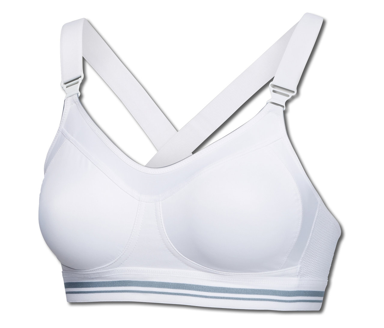 Soutien-gorge de sport blanc High Impact SCHIESSER avec bretelles croisées.