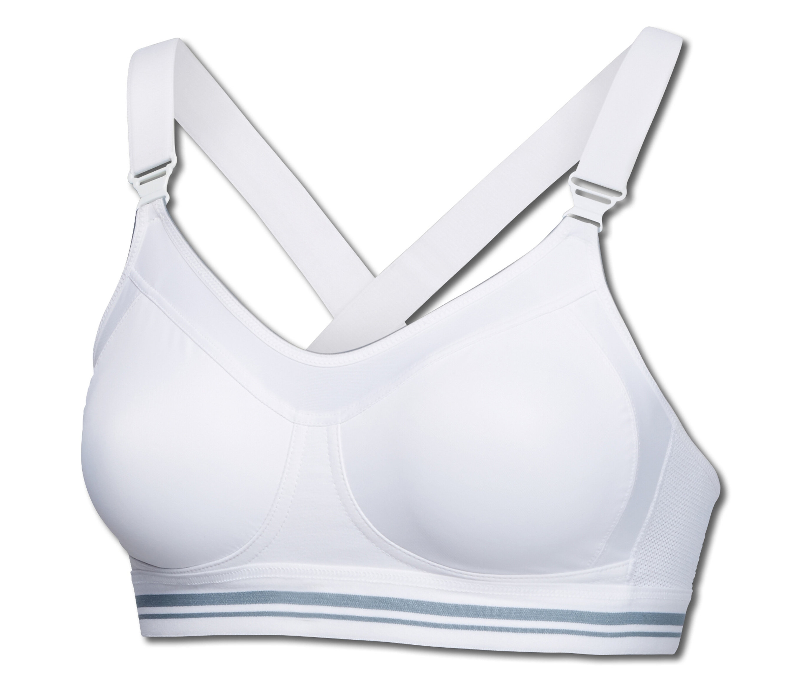 Soutien-gorge de sport blanc High Impact SCHIESSER avec bretelles croisées.