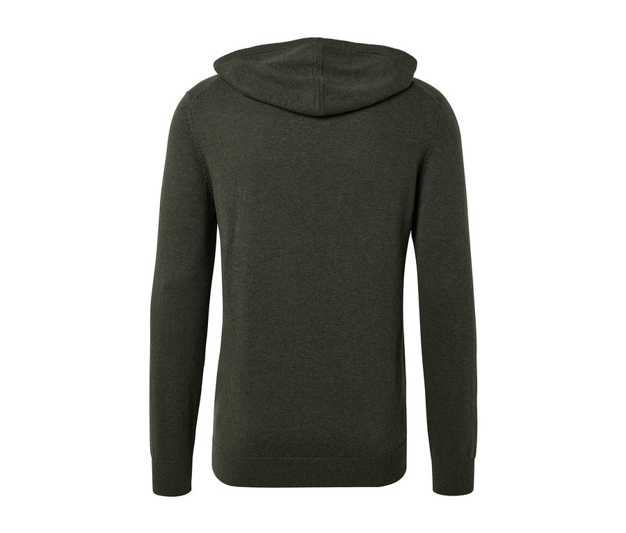 Vue arrière d'un sweatshirt à capuche en maille.