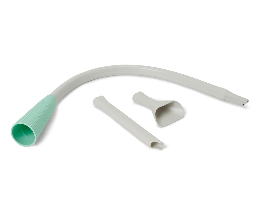 Un embout d'aspirateur sur un fond blanc.