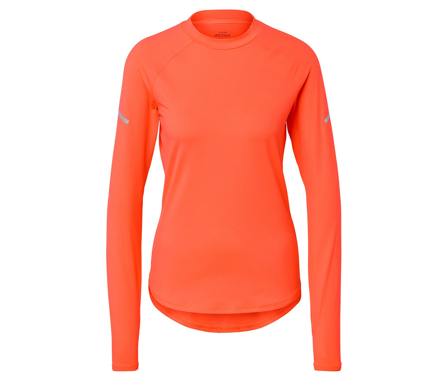 T-shirt de sport orange à manches longues.